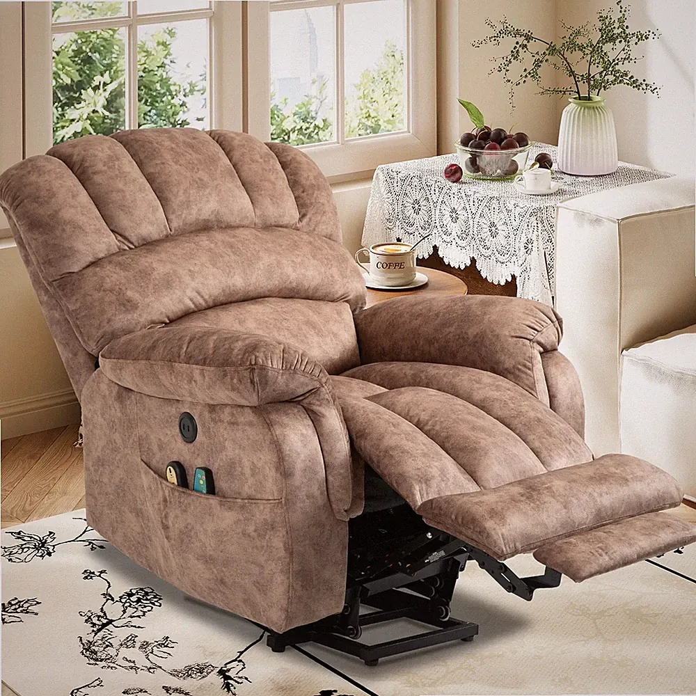 Big Man Power Lift Recliner Large Reclining Sofa for Elderly W/Extended Footrest