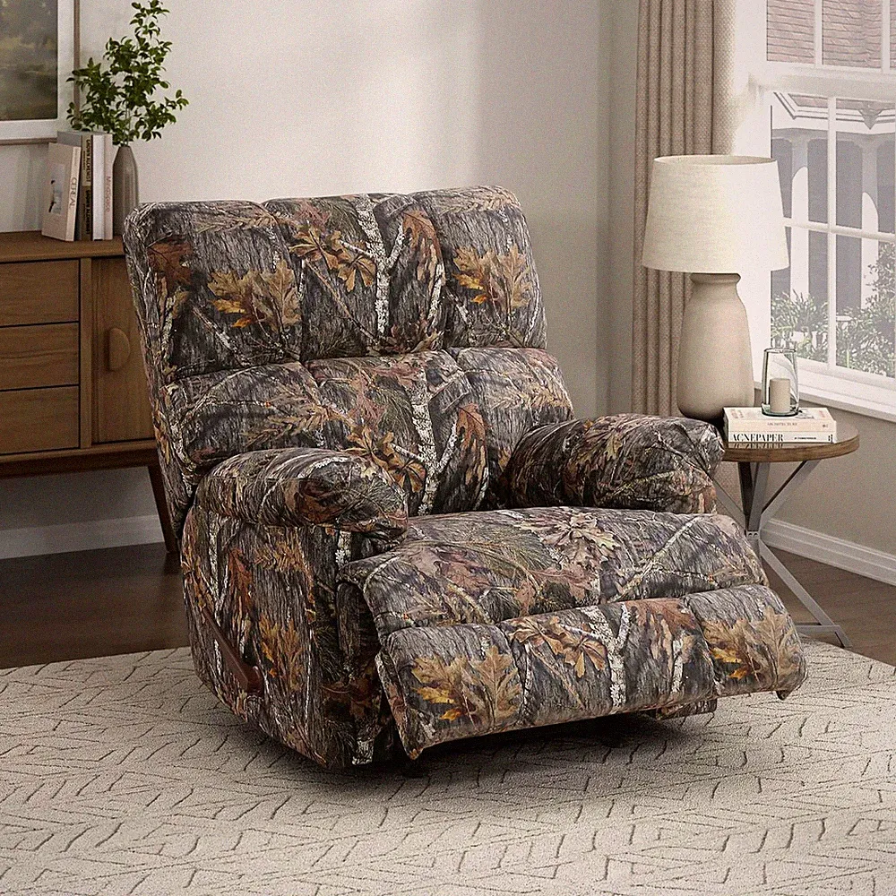 Camouflage Glider Recliner Chair with Plush Comfort and Easy Assembly