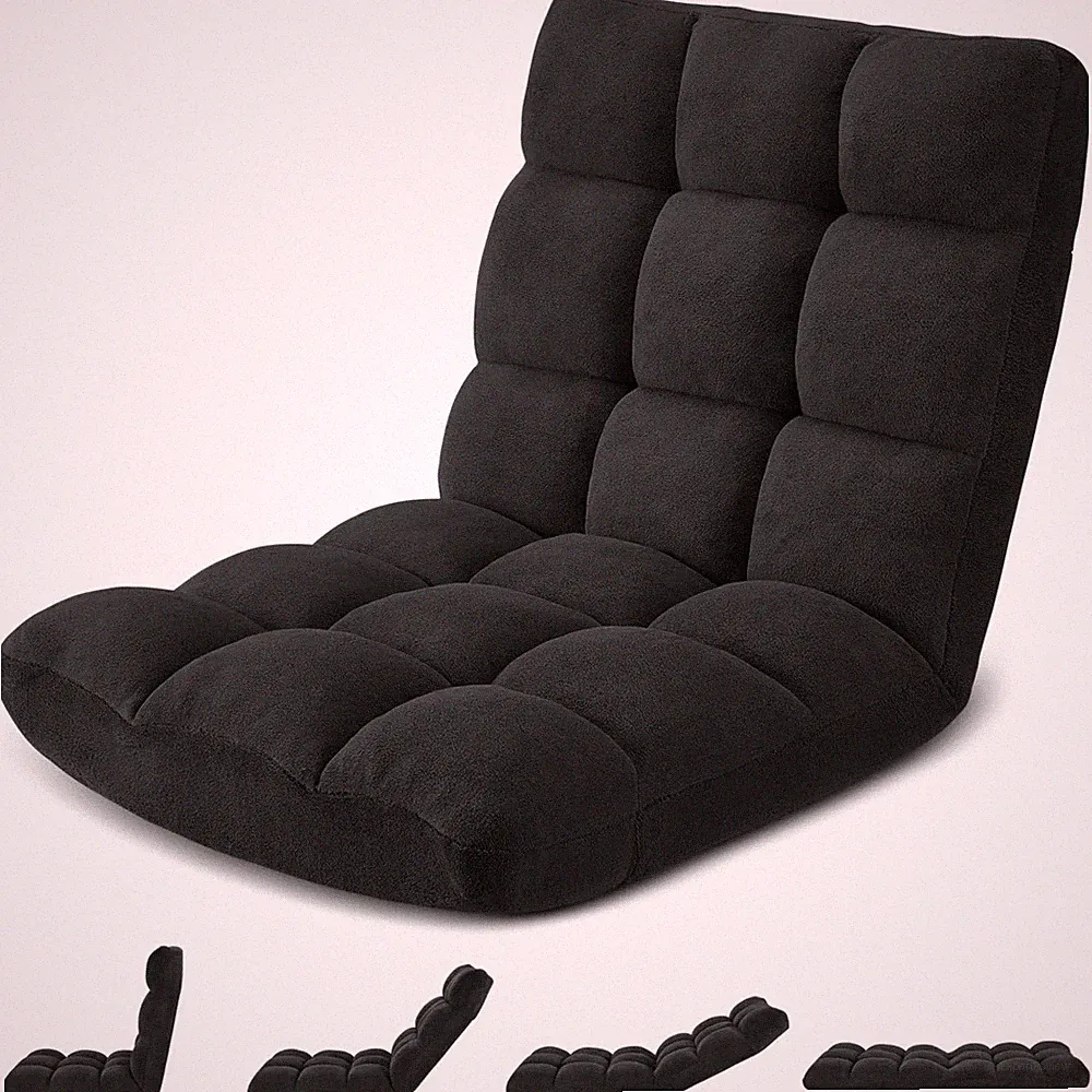 Folding Floor Gaming Chair, 14-Position Adjustable Backrest, Skin-Friendly Fl...