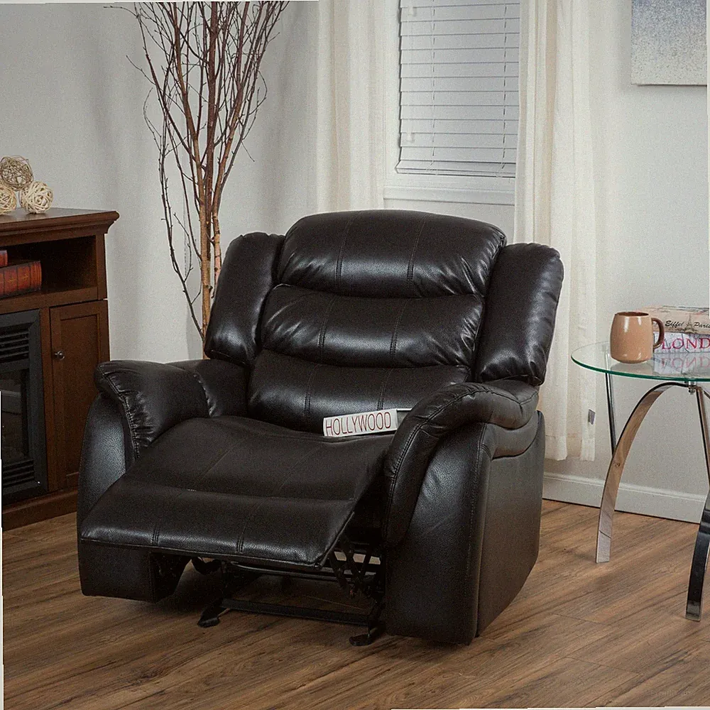Hayvenhurst Black Leather Recliner/Glider Chair