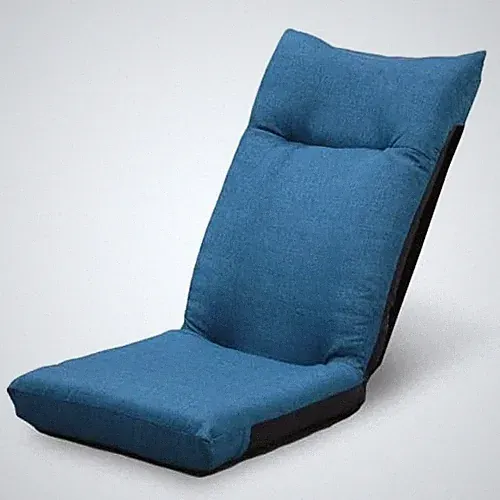 Iris Plaza Zaisu Floor 6-step reclining adjustment Compact Chair Denim Blue