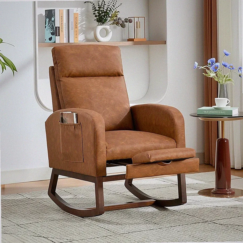 Adjustable Backrest Rocking Chair